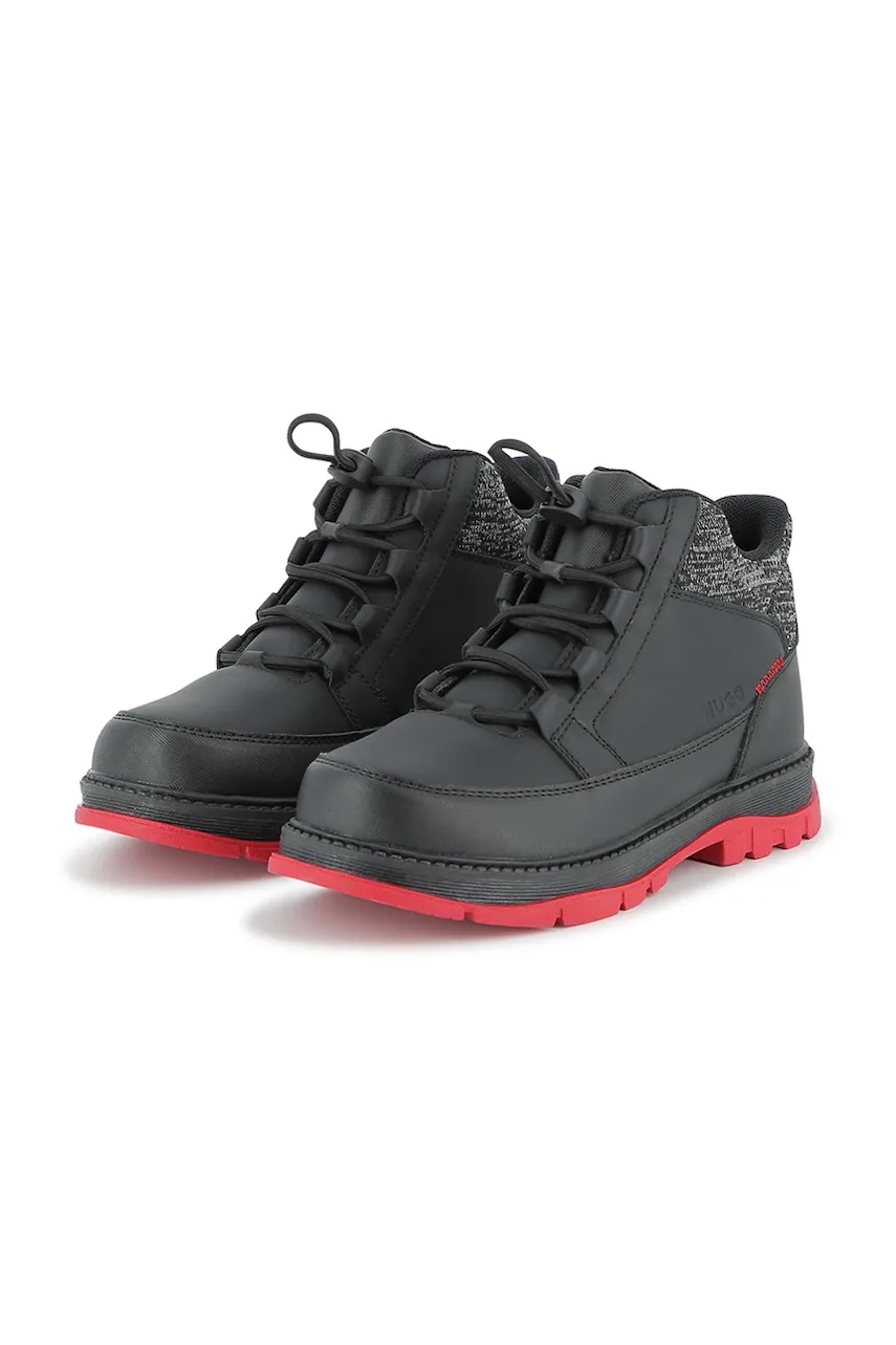Levně Outdoorové boty HUGO černá barva, G00540