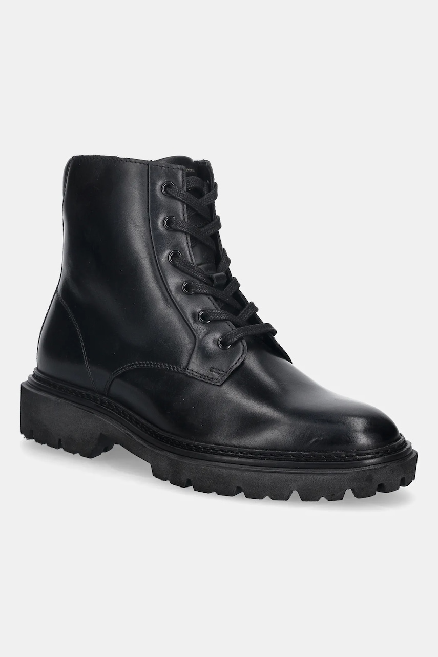 Gant cizme de piele Ivyhill culoarea negru, cu toc plat, 31531116