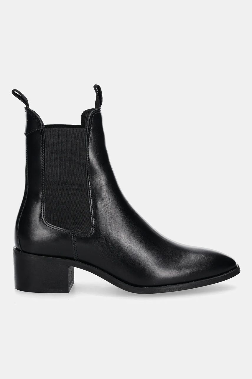 Кожаные полусапожки Gant St Broomly цвет чёрный каблук кирпичик 31551094