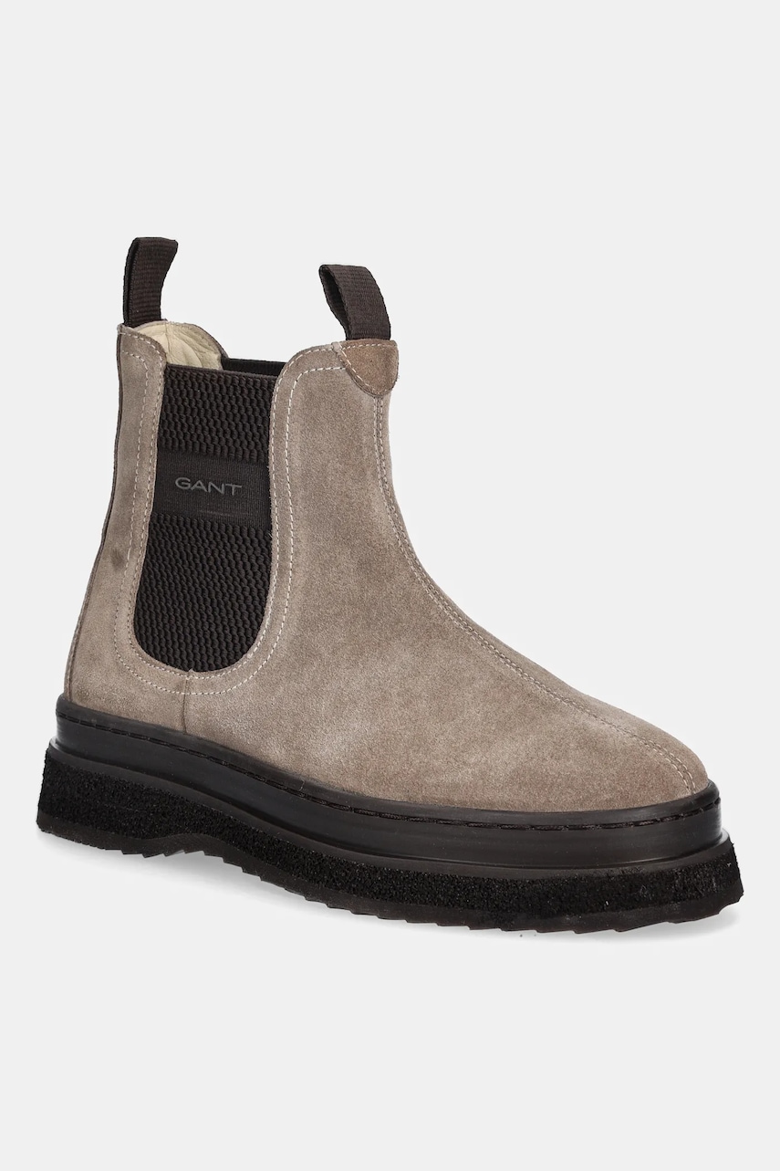 Gant botine din piele întoarsă Sistown culoarea bej, cu platformă, 31553102