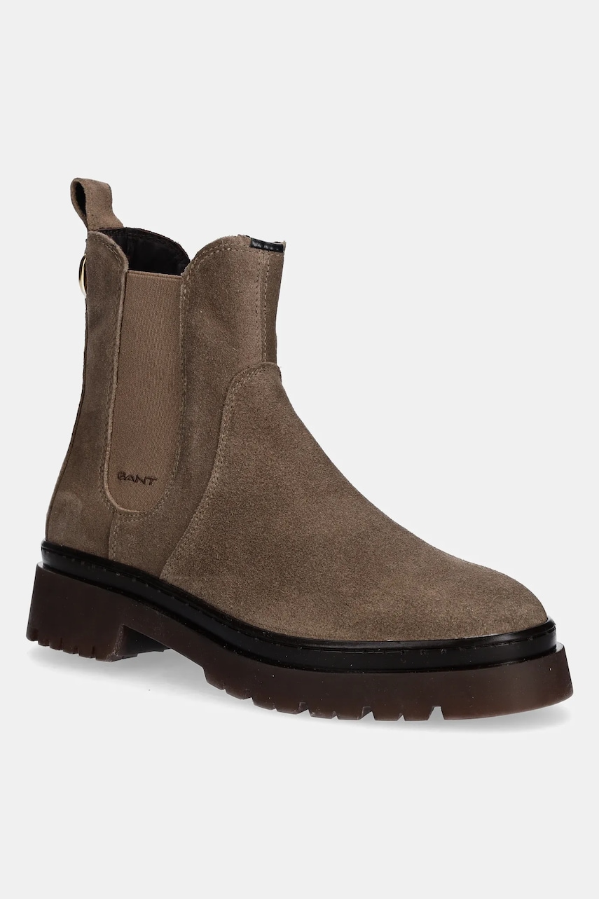 Gant botine din piele întoarsă Aligrey culoarea bej, cu platforma, 31553157