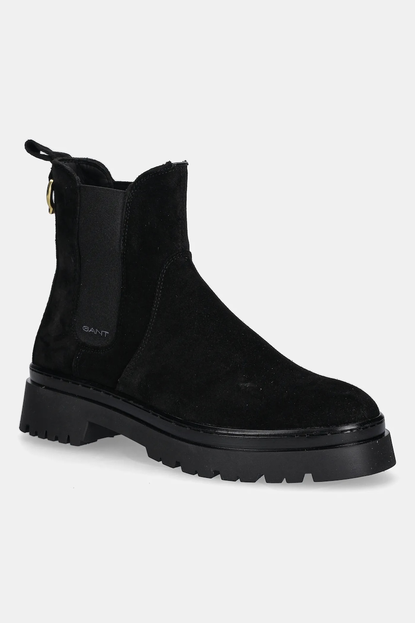 Gant botine din piele întoarsă Aligrey culoarea negru, cu platforma, 31553157