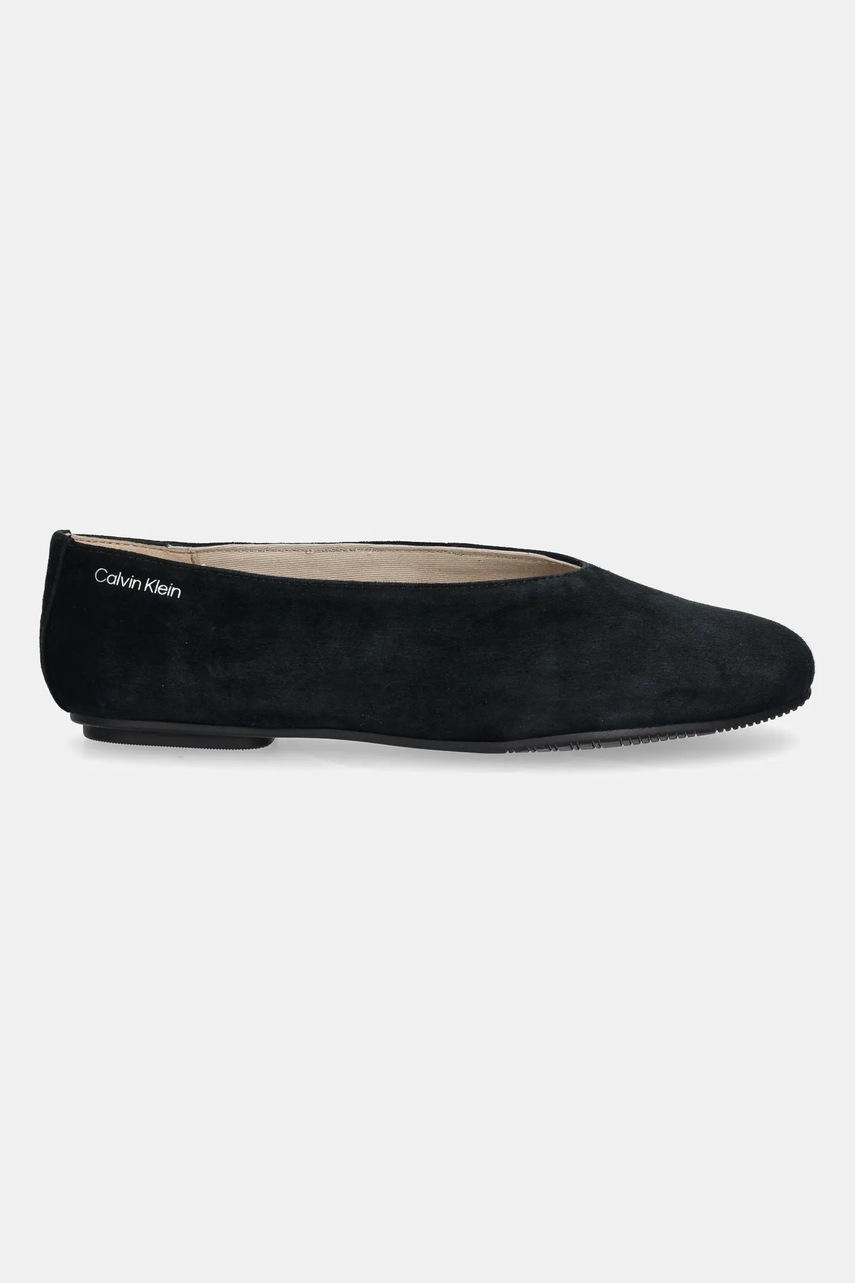 Замшевые балетки Calvin Klein BALLERINA ROUND HW SUE цвет чёрный HW0HW02565 Замшевые балетки Calvin Klein BALLERINA ROUND HW SUE цвет чёрный HW0HW02565
