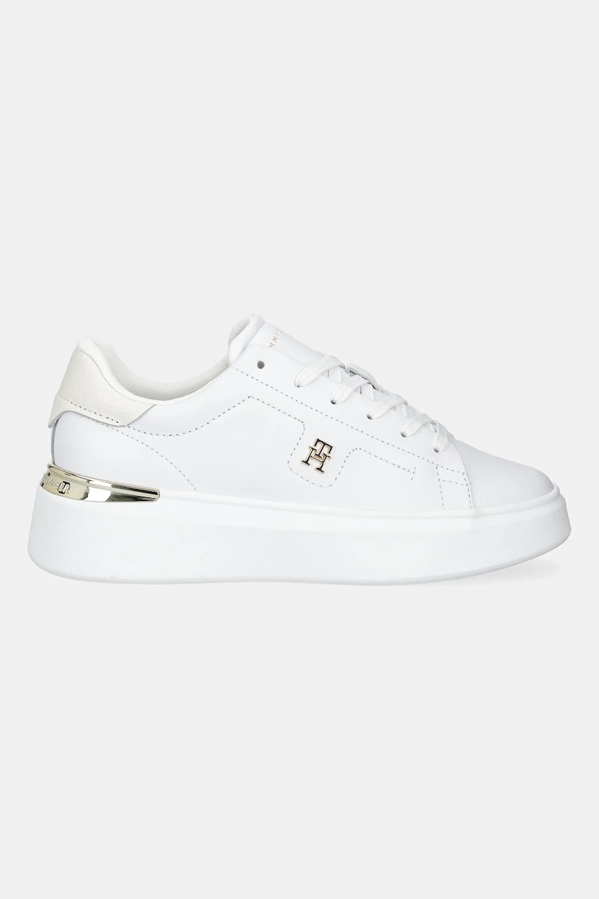 Кожаные кроссовки Tommy Hilfiger TH FASHION COURT SNEAKER цвет белый FW0FW08631 Кожаные кроссовки Tommy Hilfiger TH FASHION COURT SNEAKER цвет белый FW0FW08631