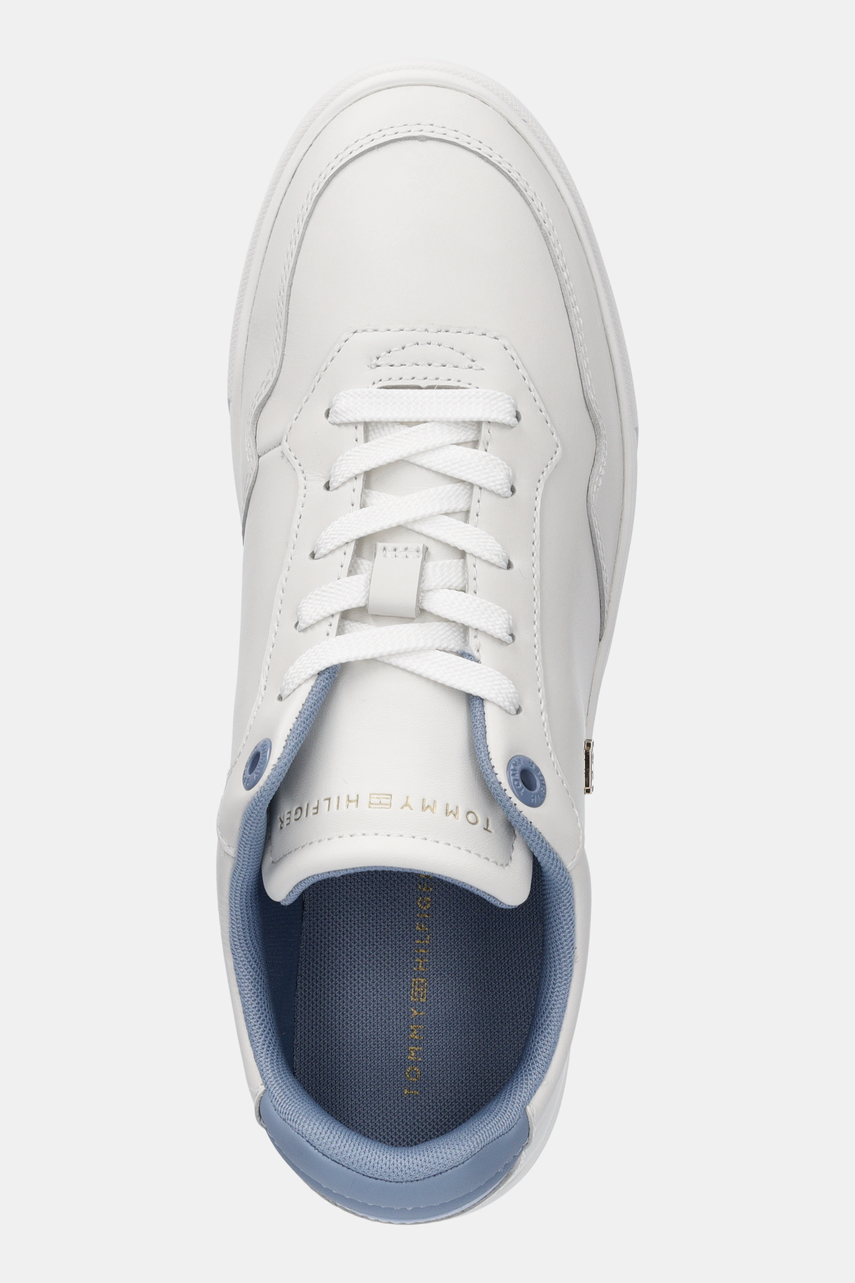 Δερμάτινα αθλητικά παπούτσια Tommy Hilfiger ESSENTIAL ELEVATED COURT SNEAKER χρώμα: άσπρο, FW0FW08680 φωτογραφία