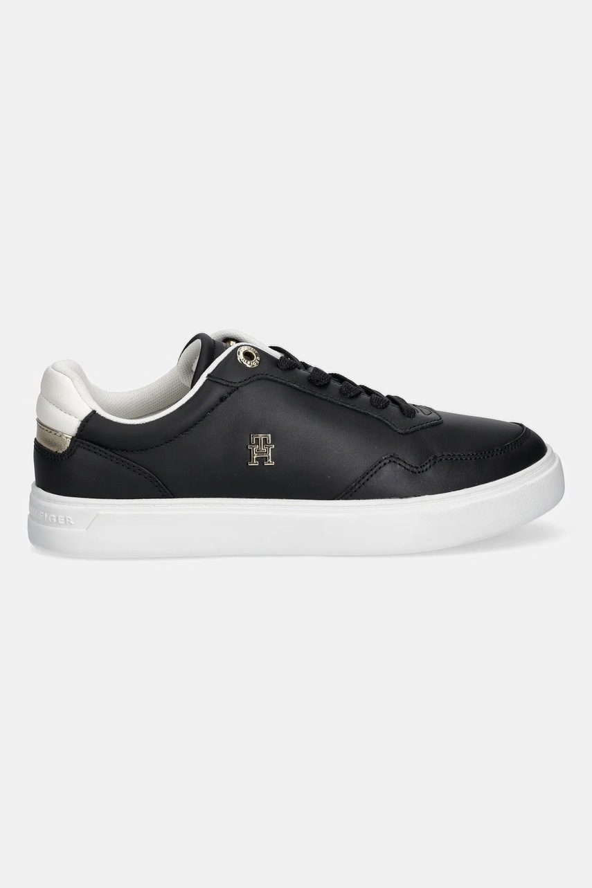 Кожаные кроссовки Tommy Hilfiger ESSENTIAL ELEVATED COURT SNEAKER цвет чёрный FW0FW08680