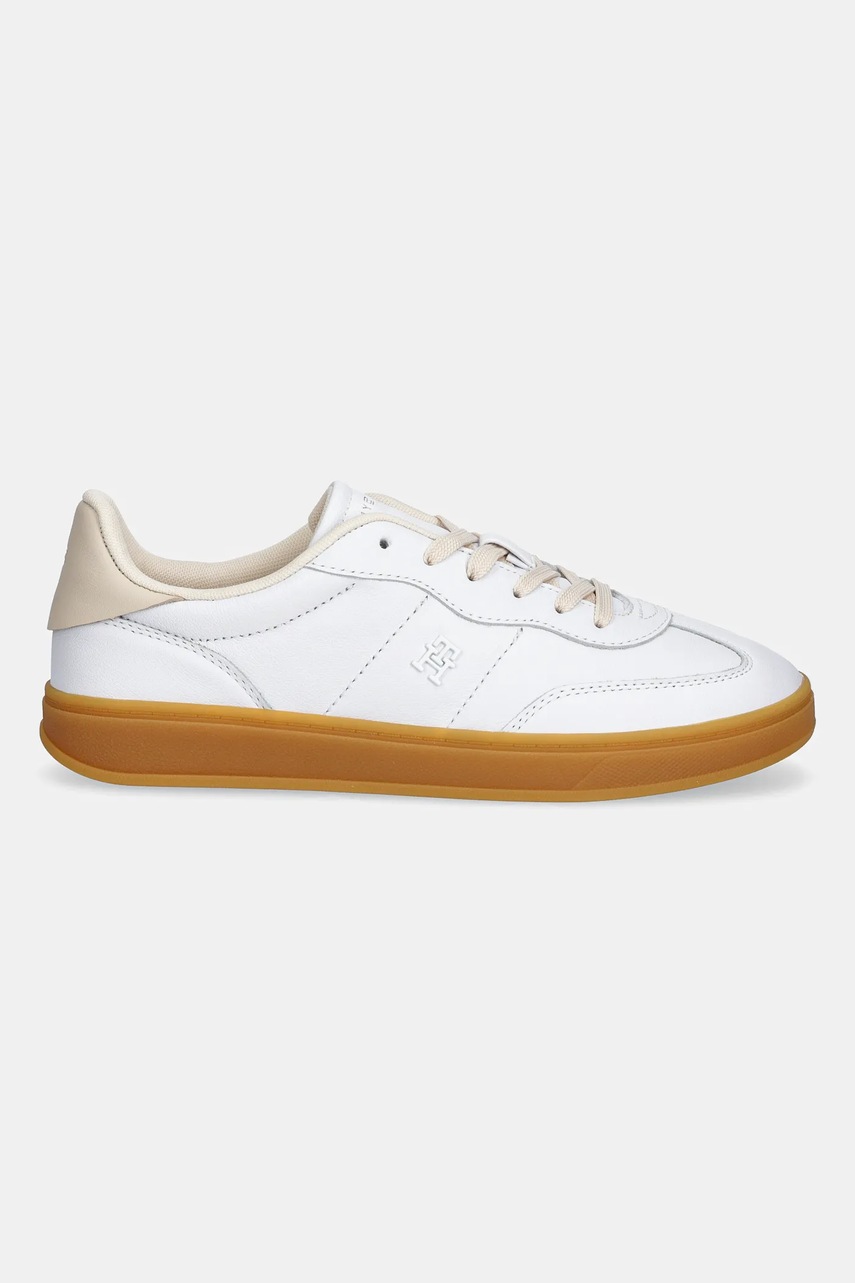 Кожаные кроссовки Tommy Hilfiger TH PREMIUM HERITAGE SNEAKER цвет белый FW0FW08755