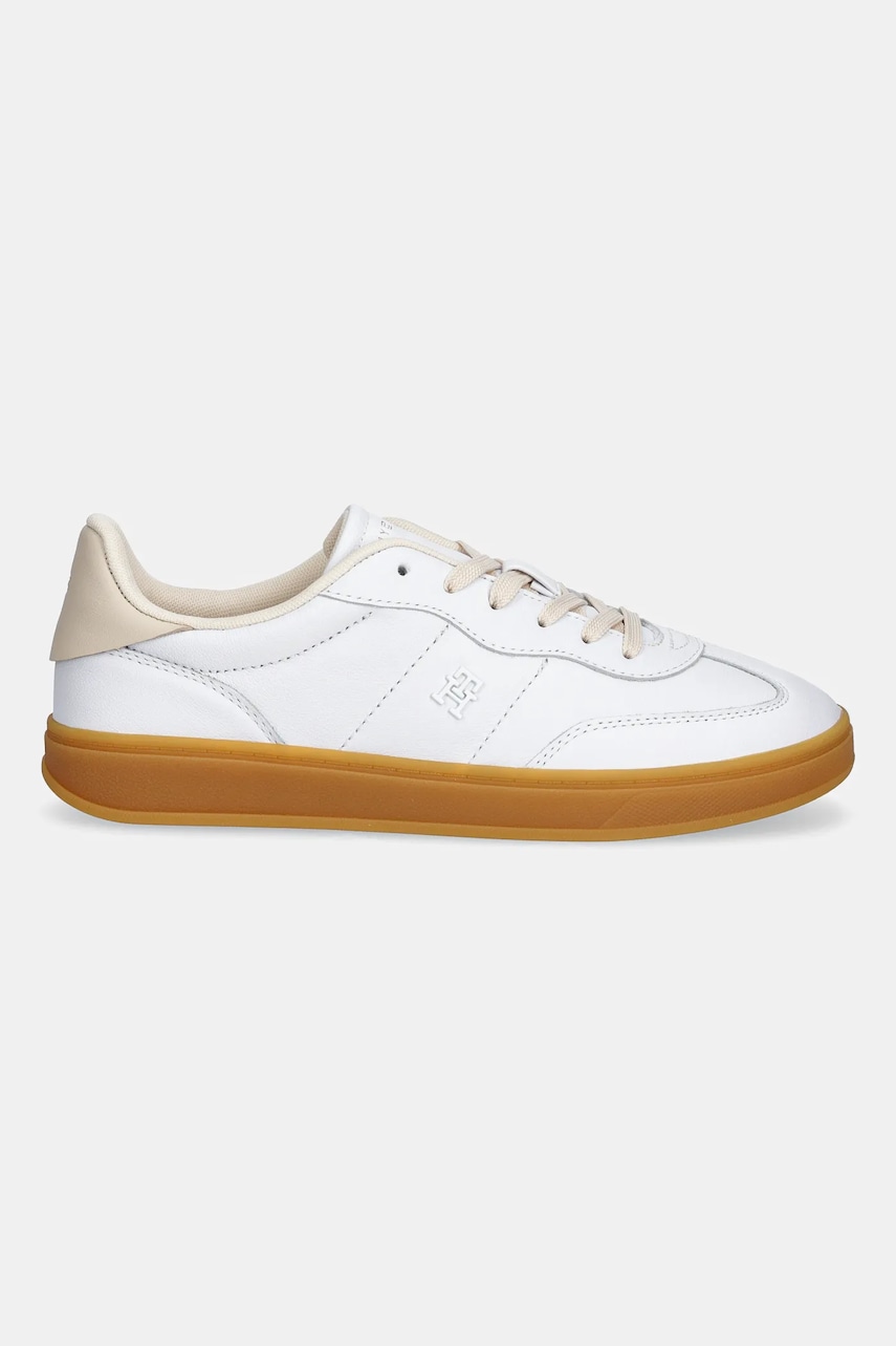 Кожаные кроссовки Tommy Hilfiger TH PREMIUM HERITAGE SNEAKER цвет белый FW0FW08755 Кожаные кроссовки Tommy Hilfiger TH PREMIUM HERITAGE SNEAKER цвет белый FW0FW08755