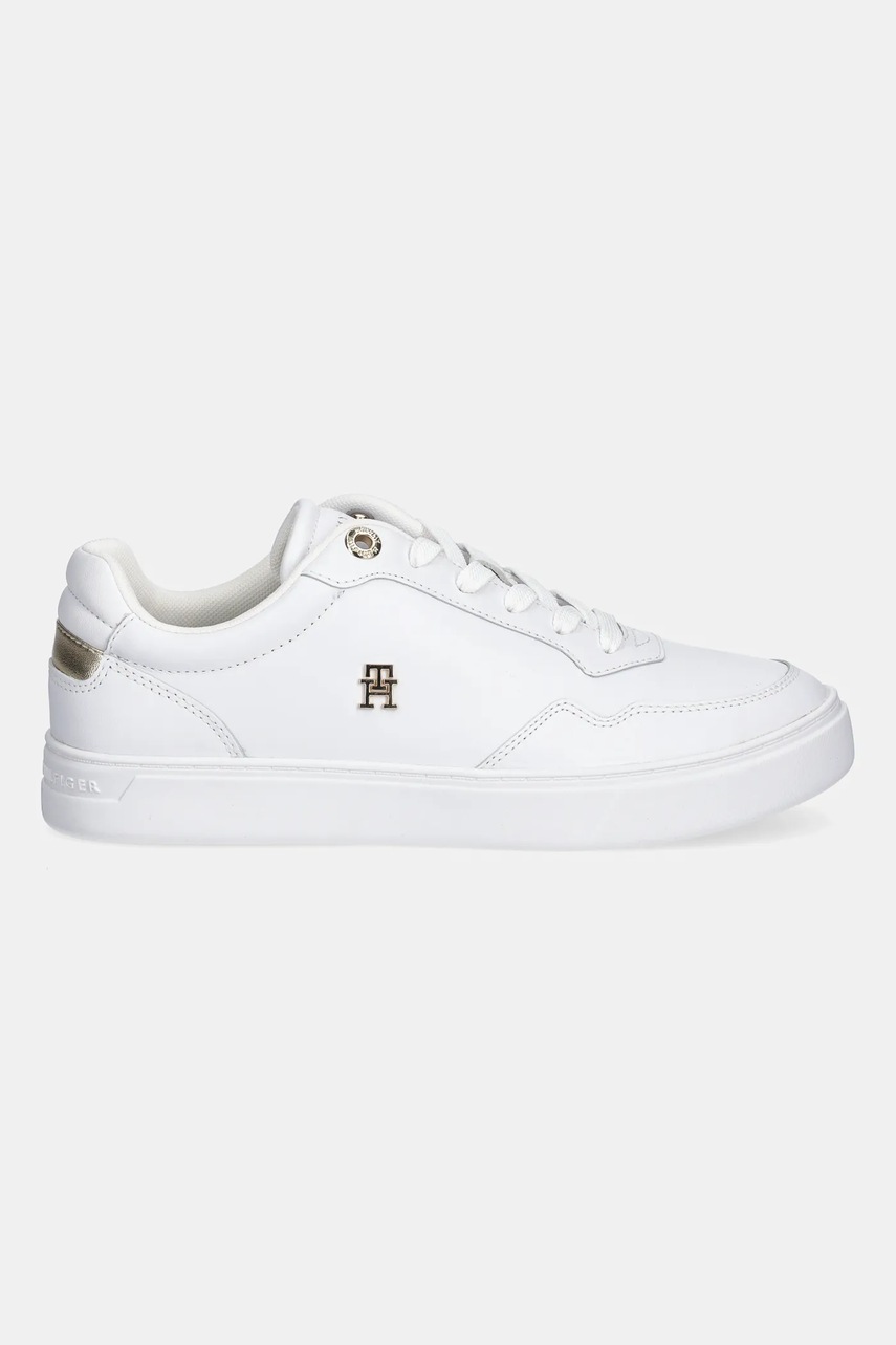 Кожаные кроссовки Tommy Hilfiger ESSENTIAL ELEVATED COURT SNEAKER цвет белый FW0FW08758