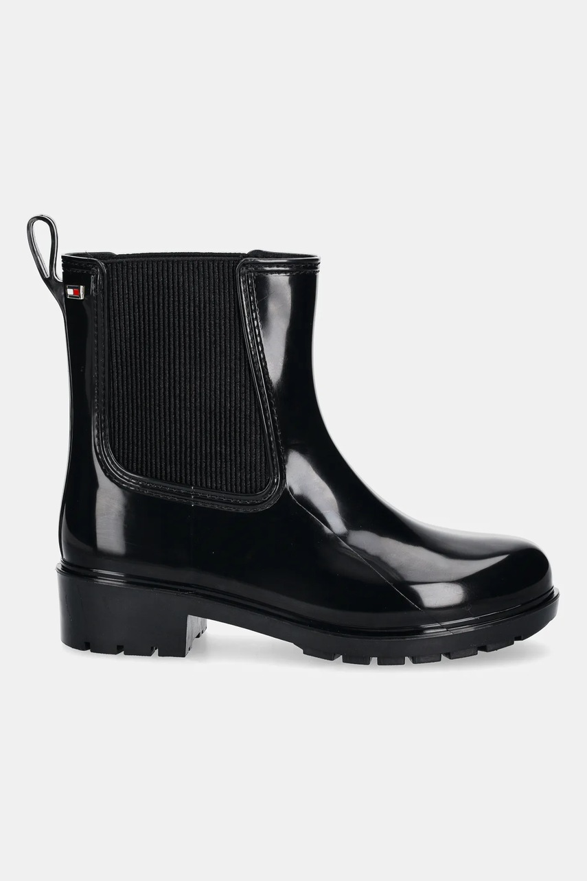 Γαλότσες Tommy Hilfiger FLAG HARDWARE RAINBOOT χρώμα: μαύρο, FW0FW08966 φωτογραφία