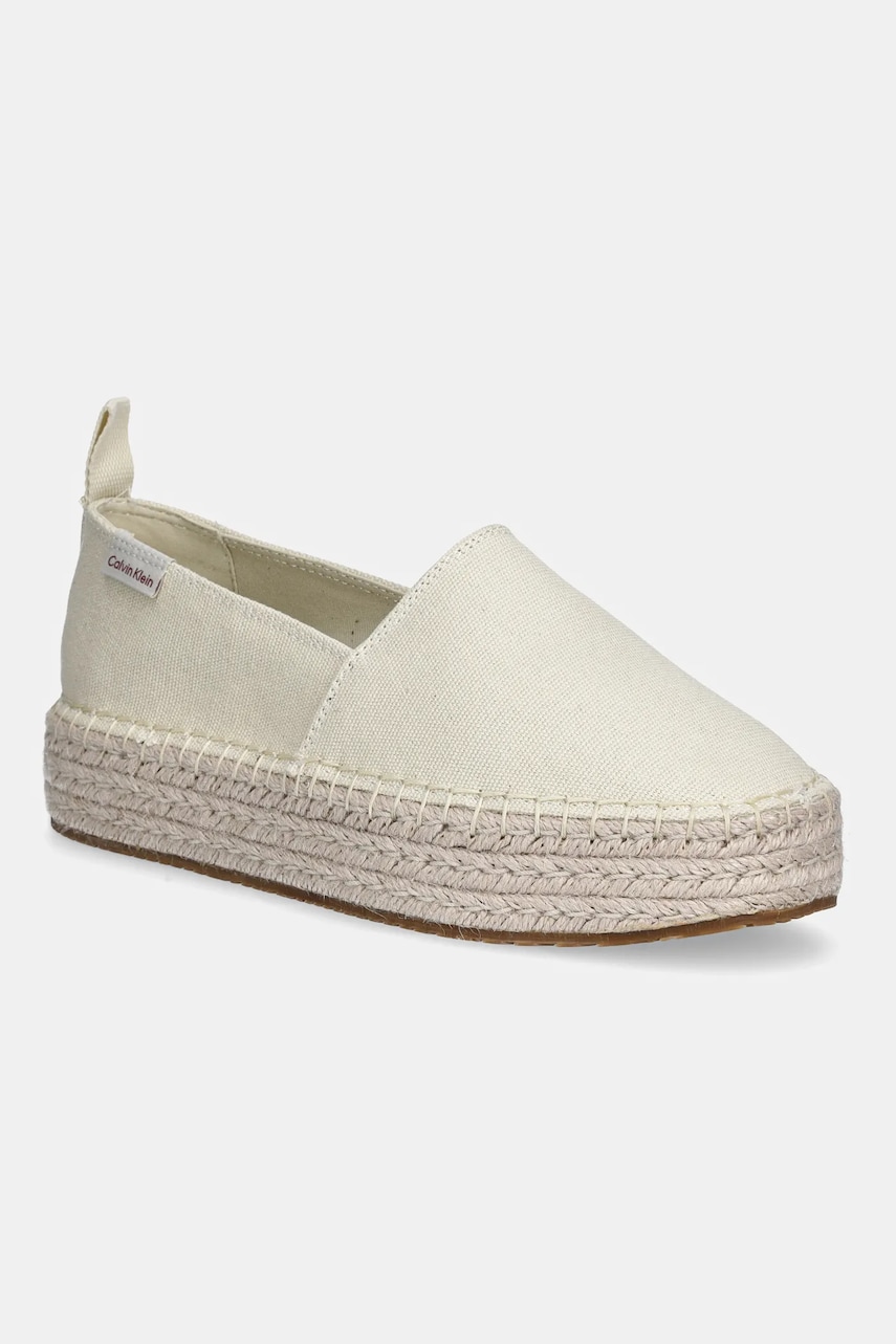 Levně Espadrilky Calvin Klein Jeans PLATFORM ESPADRILLE ML CS béžová barva, na platformě, YW0YW01871
