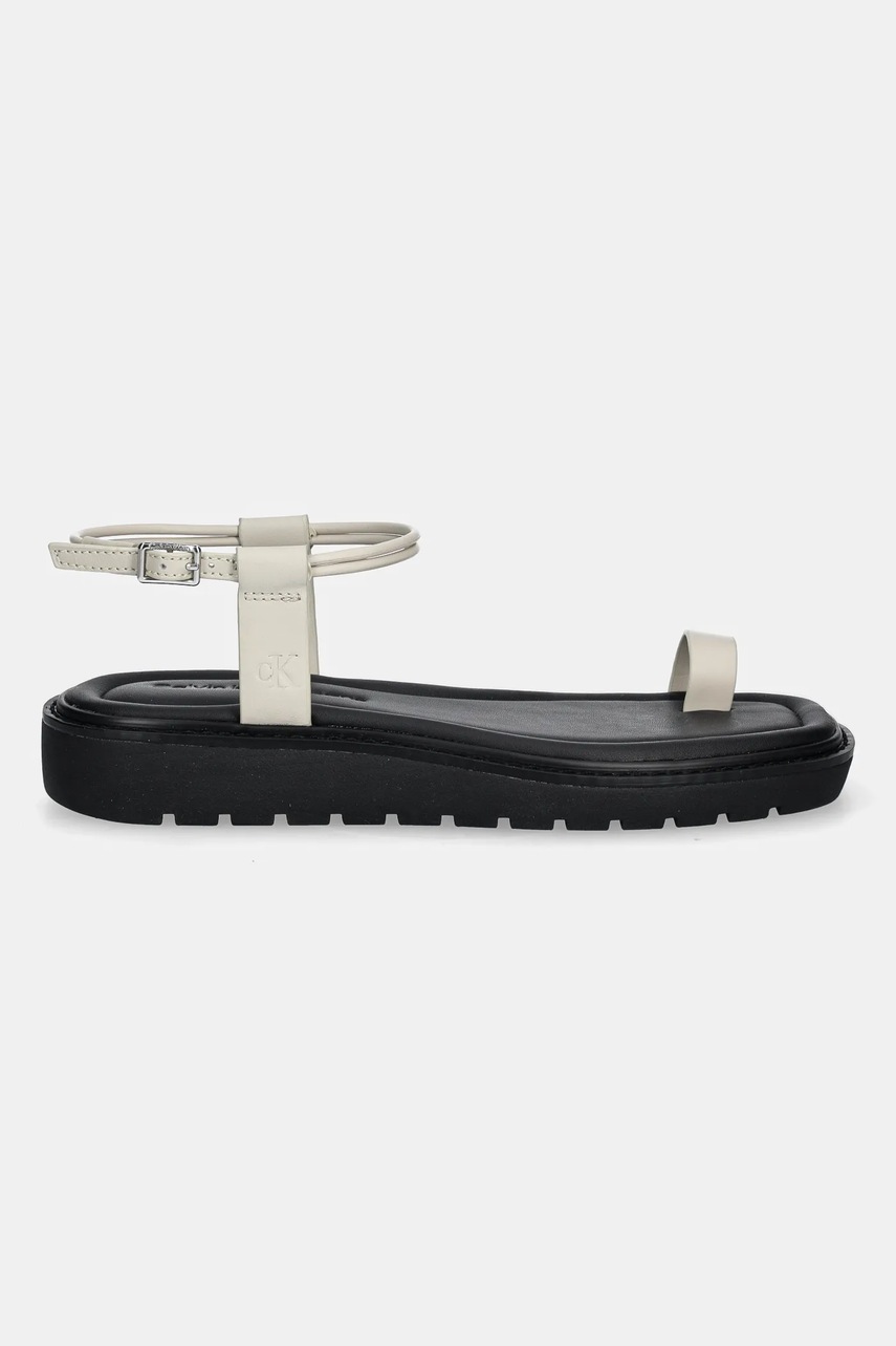 Сандалии Calvin Klein Jeans ROPE TOE POST SANDAL LTH MG цвет бежевый YW0YW01893