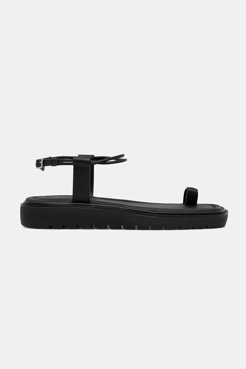 Сандалии Calvin Klein Jeans ROPE TOE POST SANDAL LTH MG цвет чёрный YW0YW01893