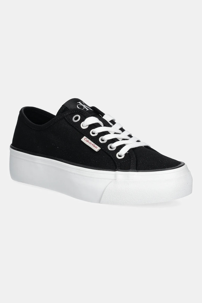 Levně Tenisky Calvin Klein Jeans VULC FLATFORM CTN LOGO TAG černá barva, YW0YW01838