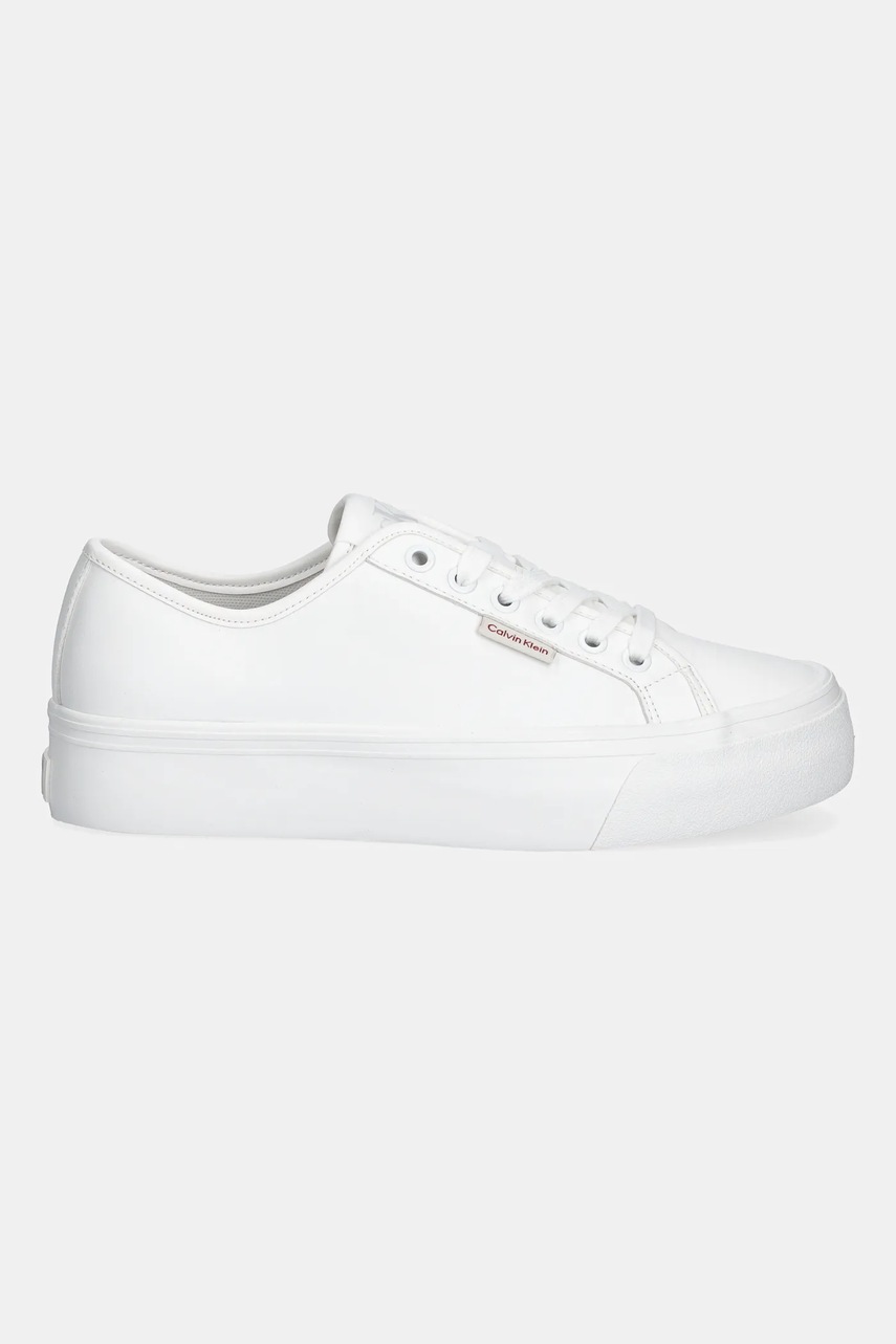 Кроссовки Calvin Klein Jeans VULC FLATFORM LTH цвет белый YW0YW01886