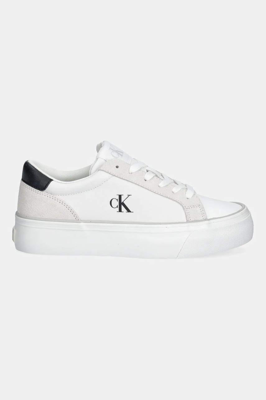 Кроссовки Calvin Klein Jeans VULC FLATFORM MG NYLON MIX цвет белый YW0YW01896