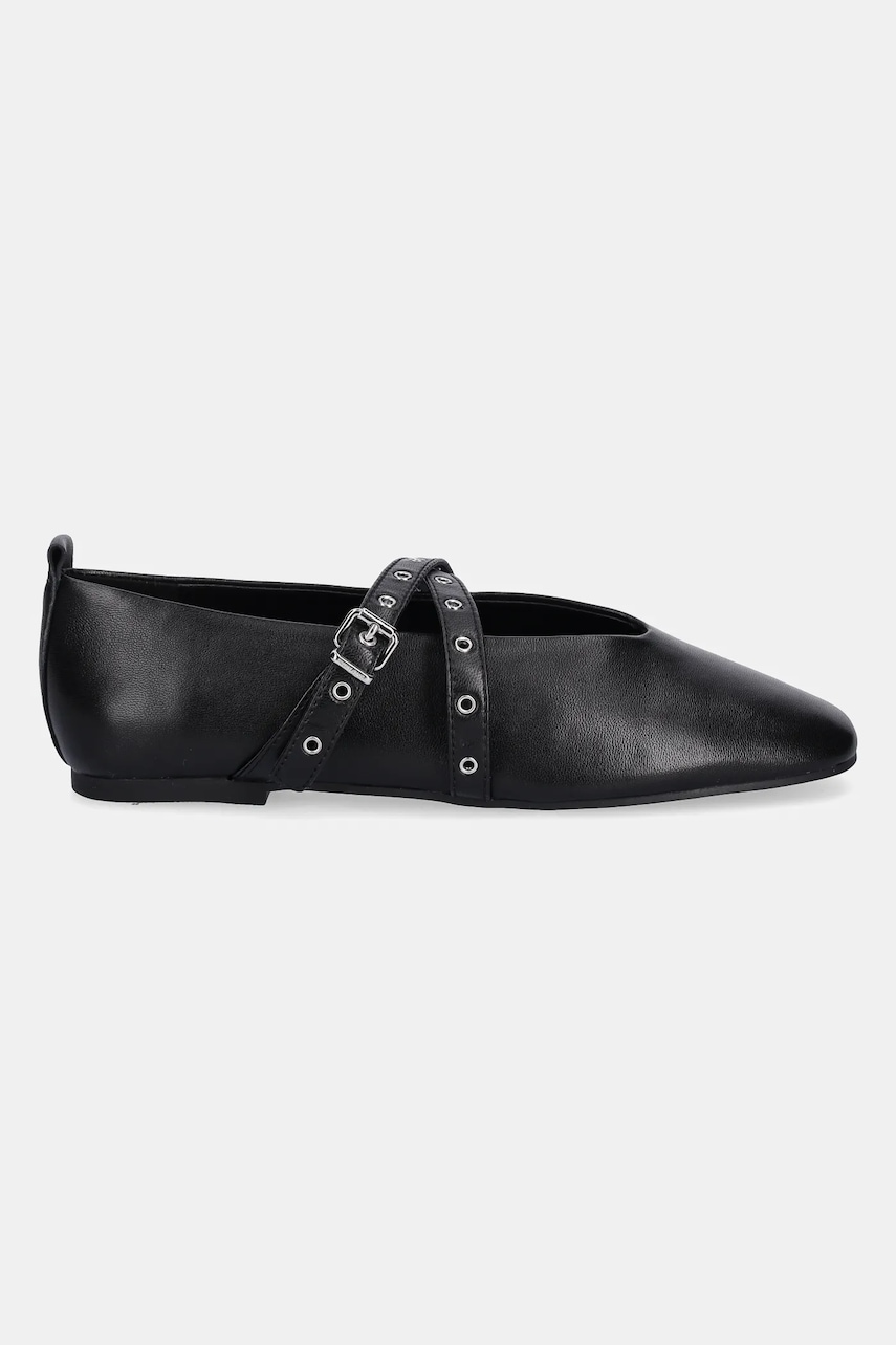 Кожаные балетки Tommy Jeans TJW LEATHER MARYJANE BALLERINA цвет чёрный EN0EN02868 Кожаные балетки Tommy Jeans TJW LEATHER MARYJANE BALLERINA цвет чёрный EN0EN02868
