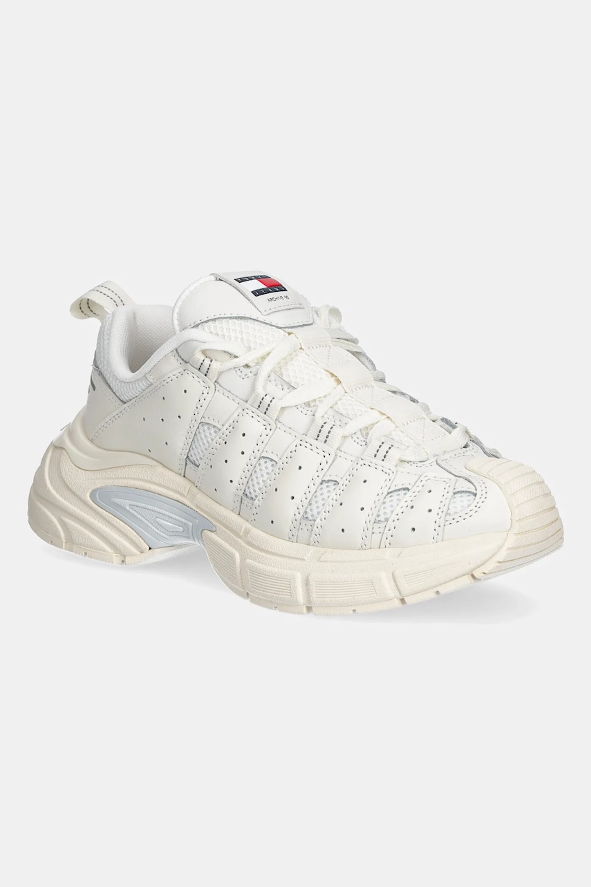 Tommy Jeans sneakers din piele ARCHIVE '95 culoarea bej, EN0EN02865
