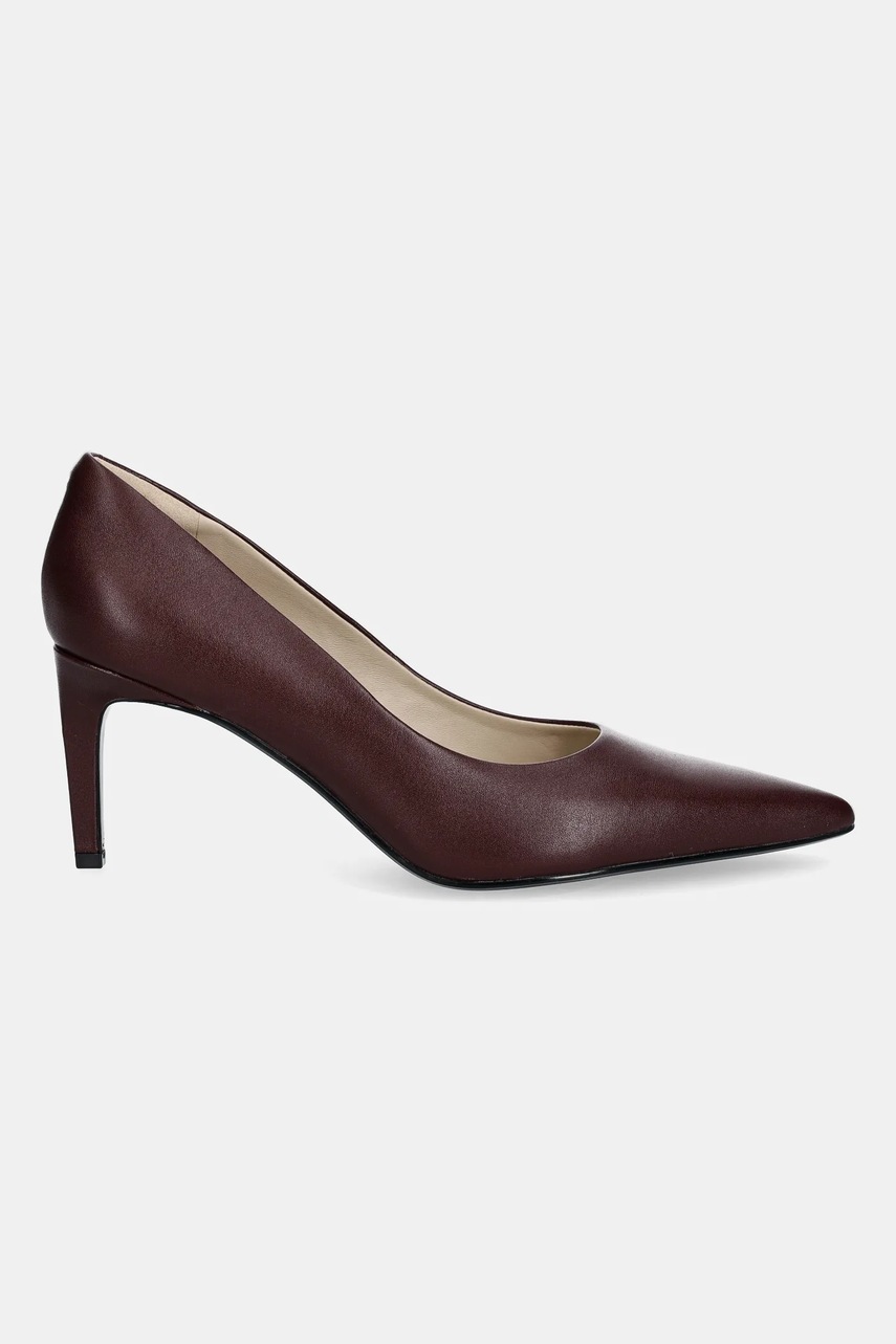 Кожаные туфли Calvin Klein ESS STILETTO 70 цвет бордовый HW0HW02607