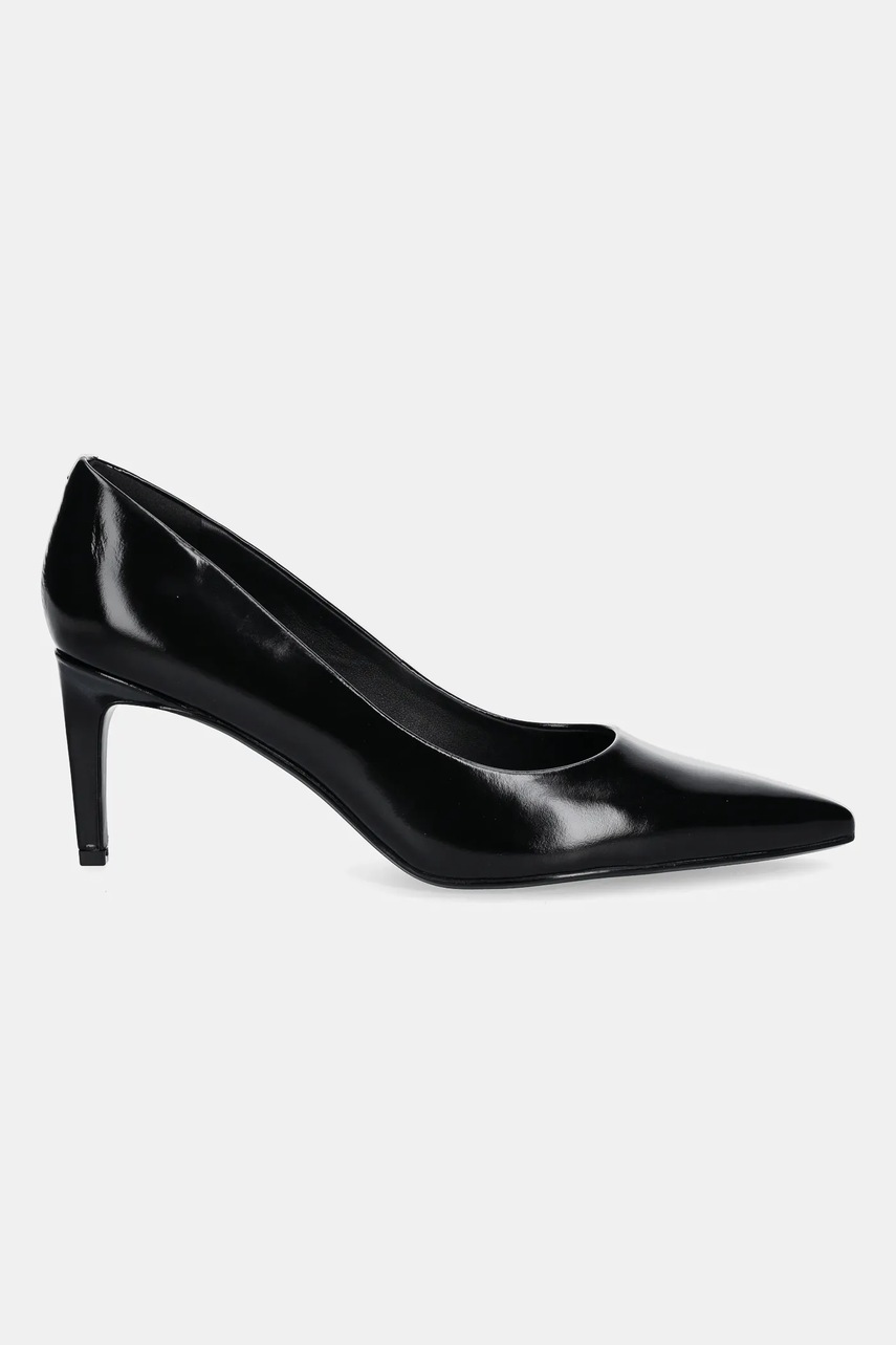 Кожаные туфли Calvin Klein ESS STILETTO 70 SHINY LTH цвет чёрный HW0HW02828