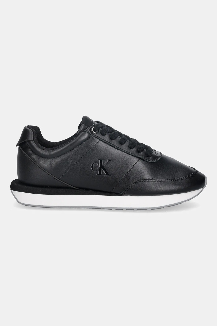 Кроссовки Calvin Klein RETRO RUNNER LACE UP LTH MG цвет чёрный YW0YW01942