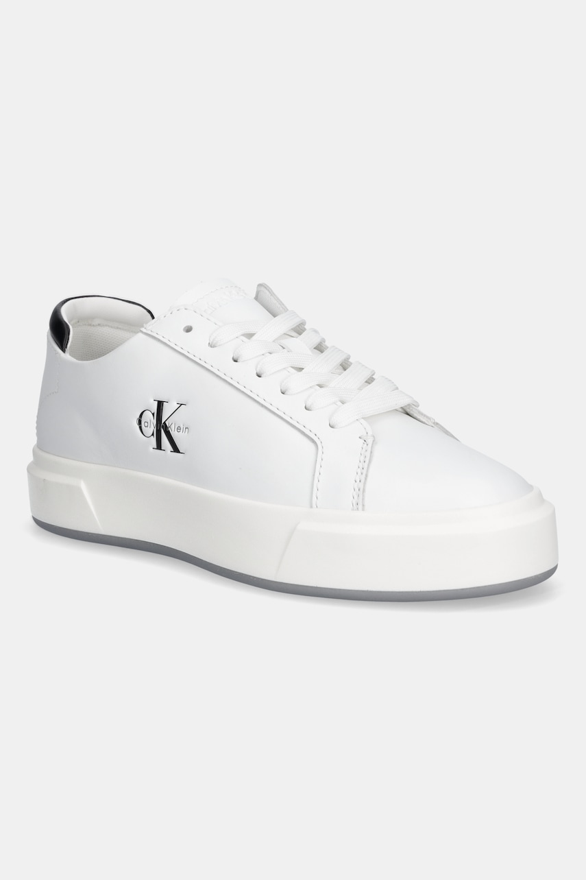 Levně Tenisky Calvin Klein BASKET LACE UP LTH ML dámské, bílá barva, YW0YW01945