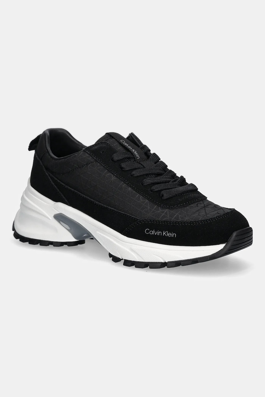 Levně Tenisky Calvin Klein HIKE RUNNER CASUAL NY-SU AOP dámské, černá barva, YW0YW01995
