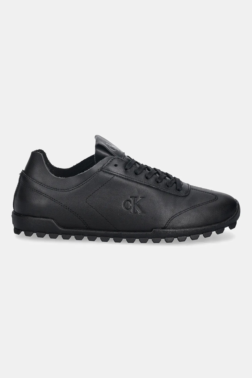 Кожаные кроссовки Calvin Klein LOW PROFILE RUNNER LTH MG цвет чёрный YW0YW02049
