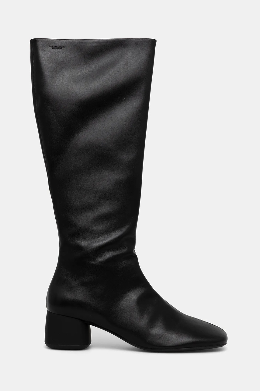 Кожаные сапоги Vagabond Shoemakers LIVIA цвет чёрный каблук кирпичик 5856-001-20