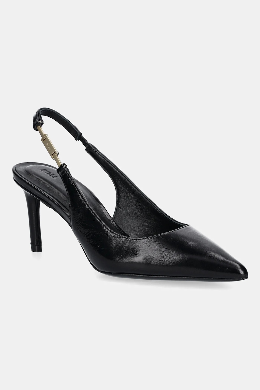BOSS stilettos de piele Gracey culoarea negru, 50548596