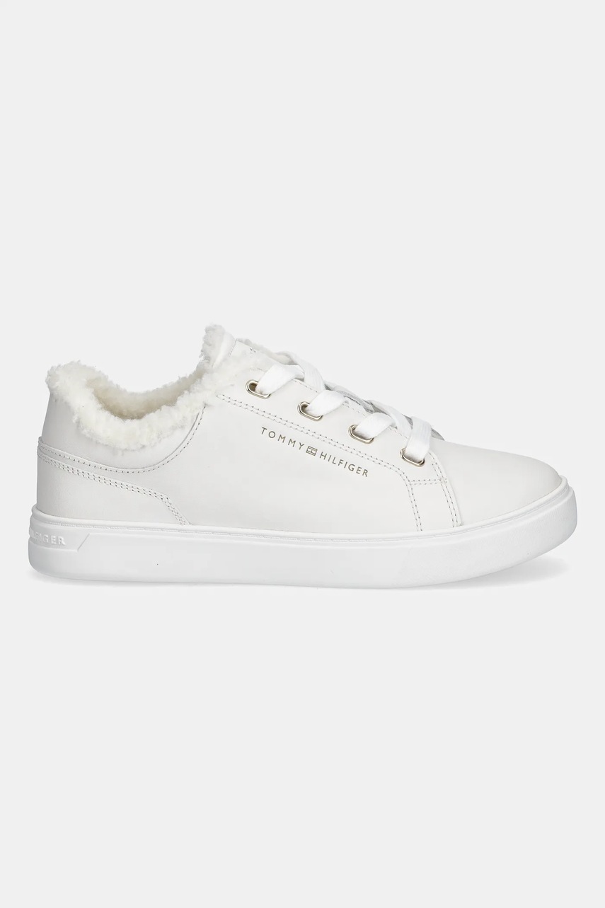 Кожаные кроссовки Tommy Hilfiger CASUAL CUPSOLE SNEAKER WL цвет белый FW0FW08824