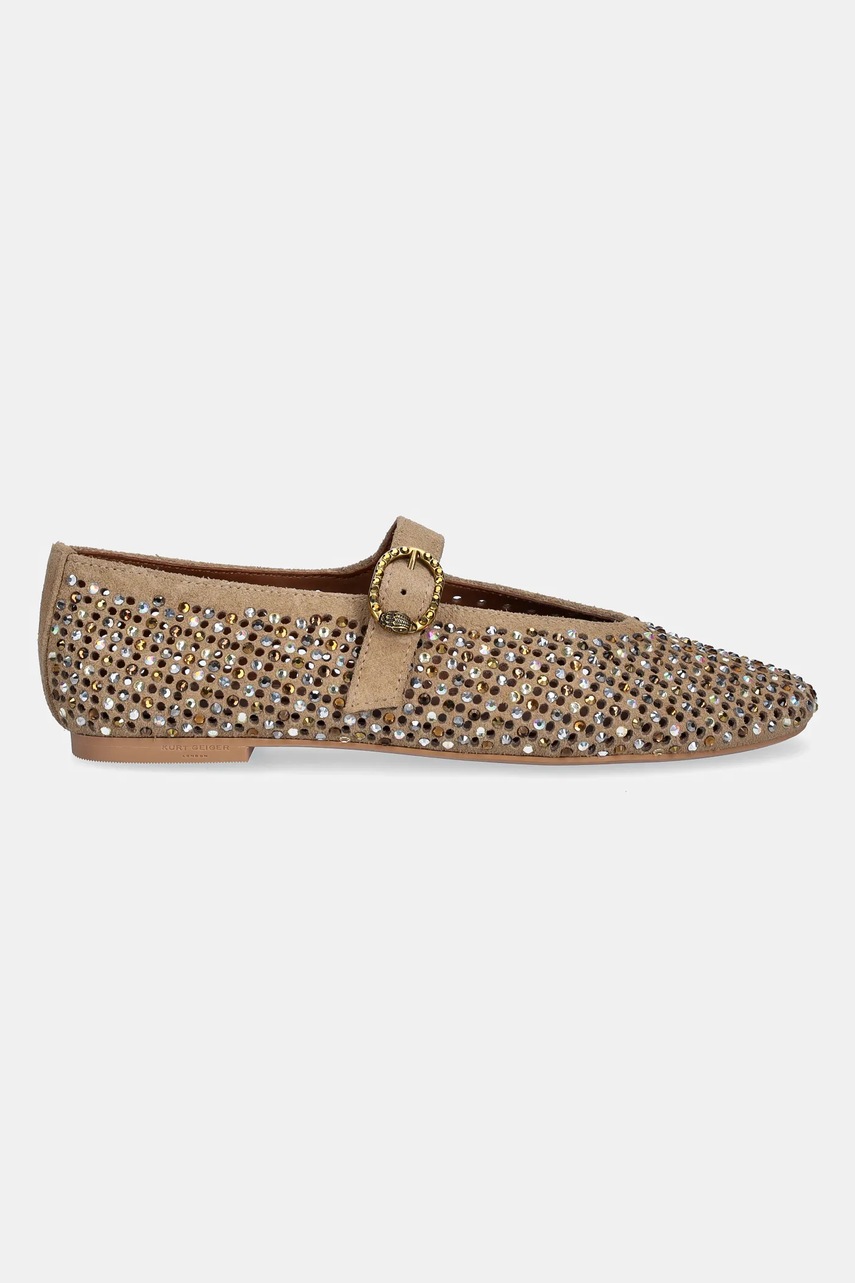 Замшевые балетки Kurt Geiger London Mayfair Ballet Flat цвет золотой  2656339209