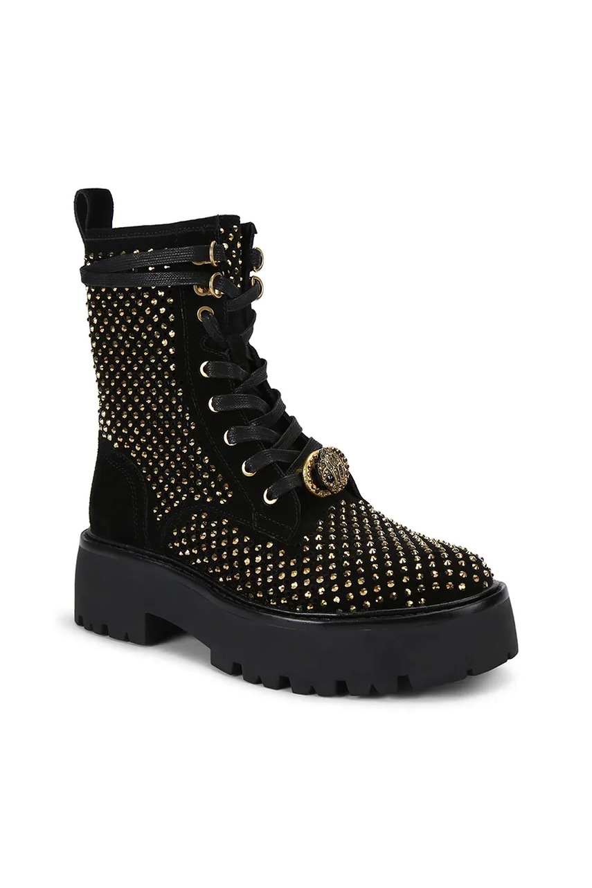 Замшевые ботинки Kurt Geiger London Chelsea Perf Boot цвет чёрный на плоском ходу 4731409209