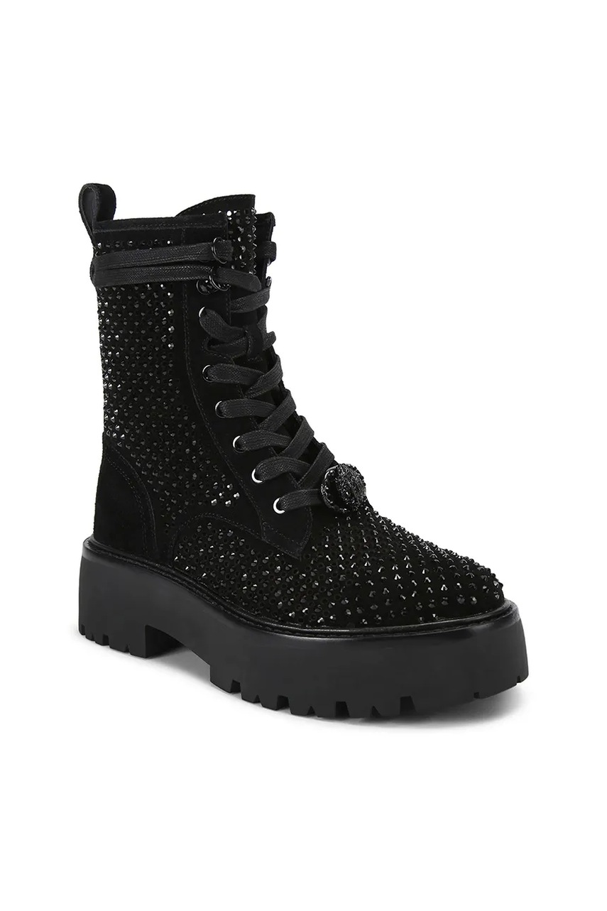 Замшевые ботинки Kurt Geiger London Chelsea Perf Boot Drench цвет чёрный на плоском ходу 4747900209