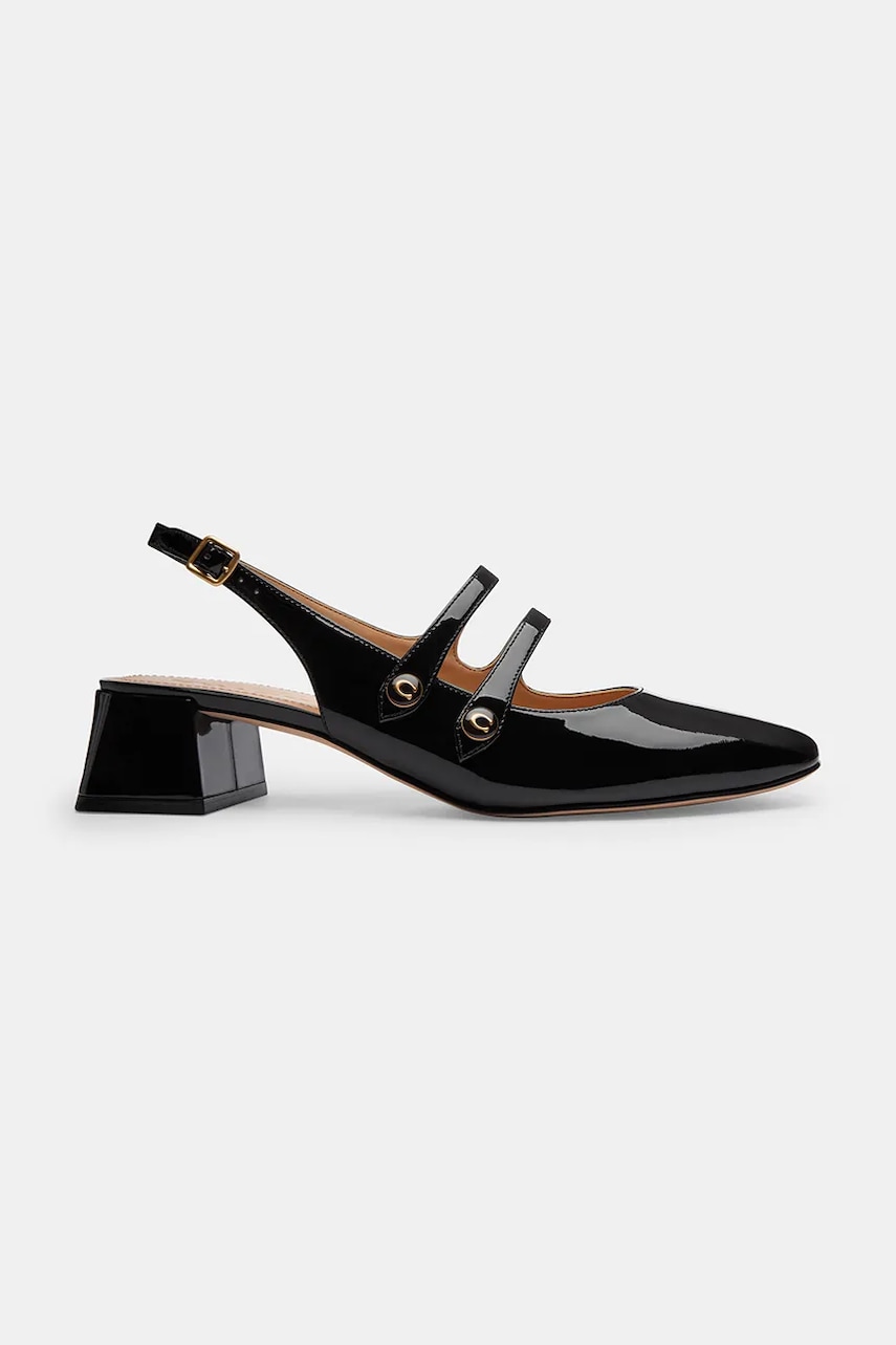 Coach pantofi de piele Winley Slingback Mary Jane culoarea negru, cu toc drept, cu toc deschis, CAS42