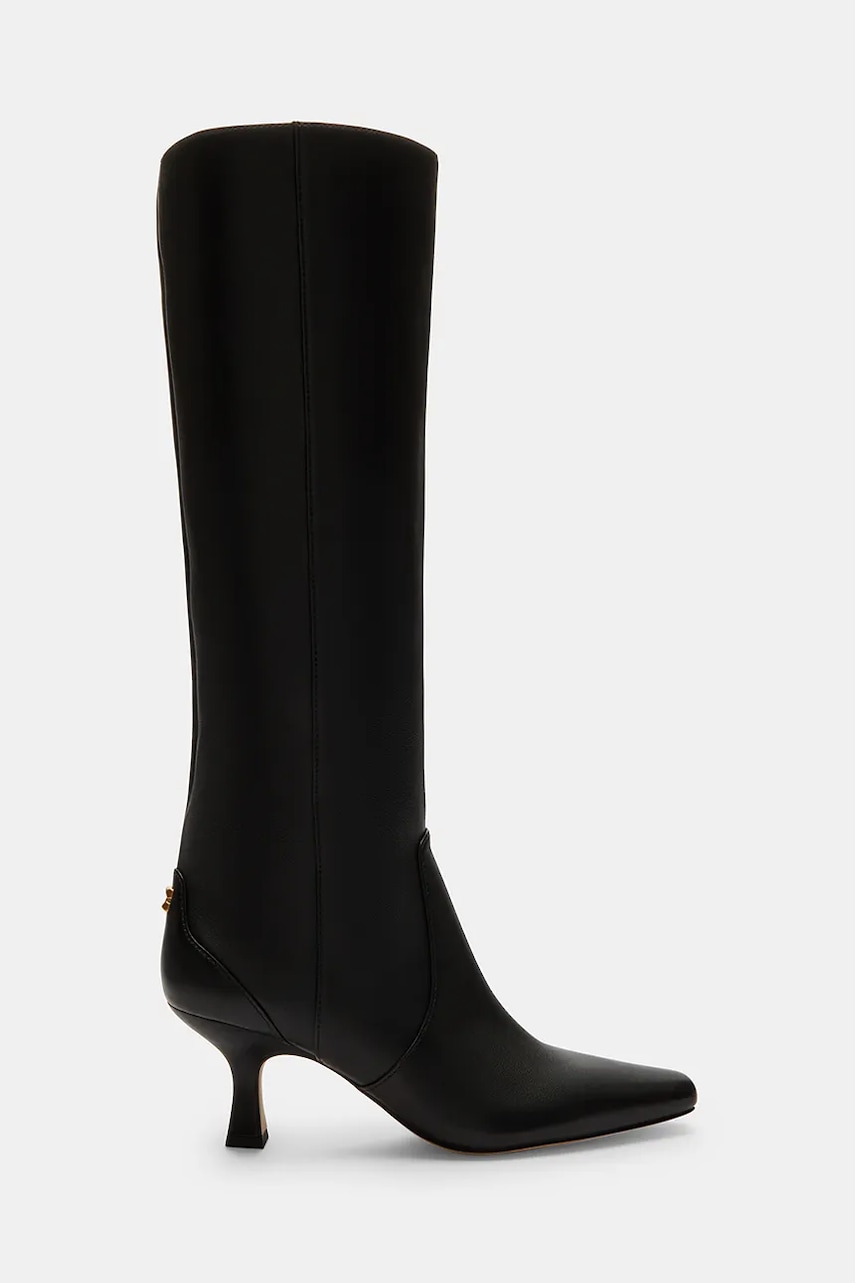 Coach ghete de piele Sculpted C Kitten Heel Leather Boot culoarea negru, cu toc cui, CBP30