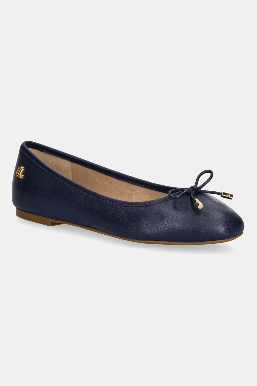 Levně Kožené baleríny Lauren Ralph Lauren Jayna tmavomodrá barva, 802940728004