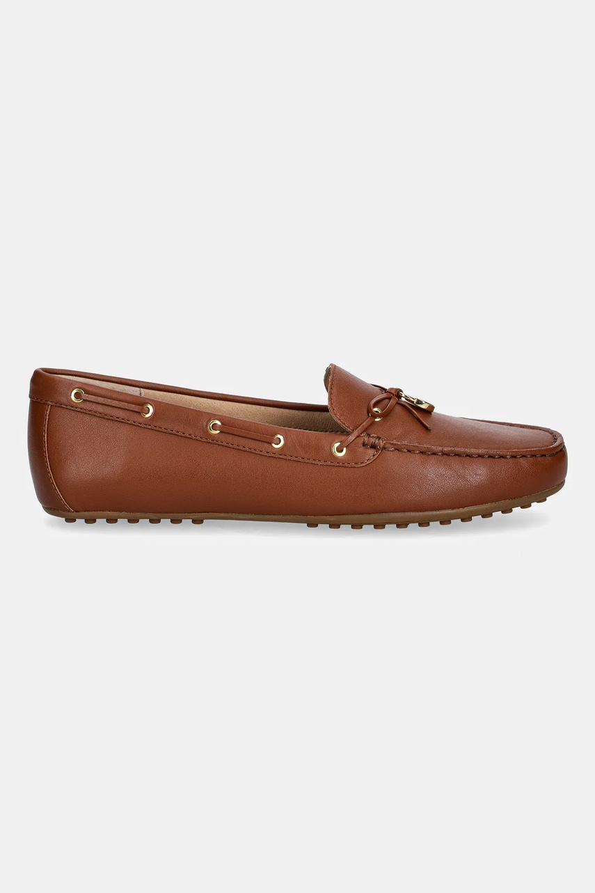 Кожаные мокасины Lauren Ralph Lauren Wylie цвет коричневый на плоском ходу 802967751002 Кожаные мокасины Lauren Ralph Lauren Wylie цвет коричневый на плоском ходу 802967751002