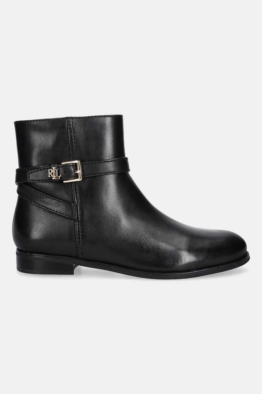 Кожаные полусапожки Lauren Ralph Lauren Brooke Bt 2 цвет чёрный на плоском ходу 802967768001 Кожаные полусапожки Lauren Ralph Lauren Brooke Bt 2 цвет чёрный на плоском ходу 802967768001