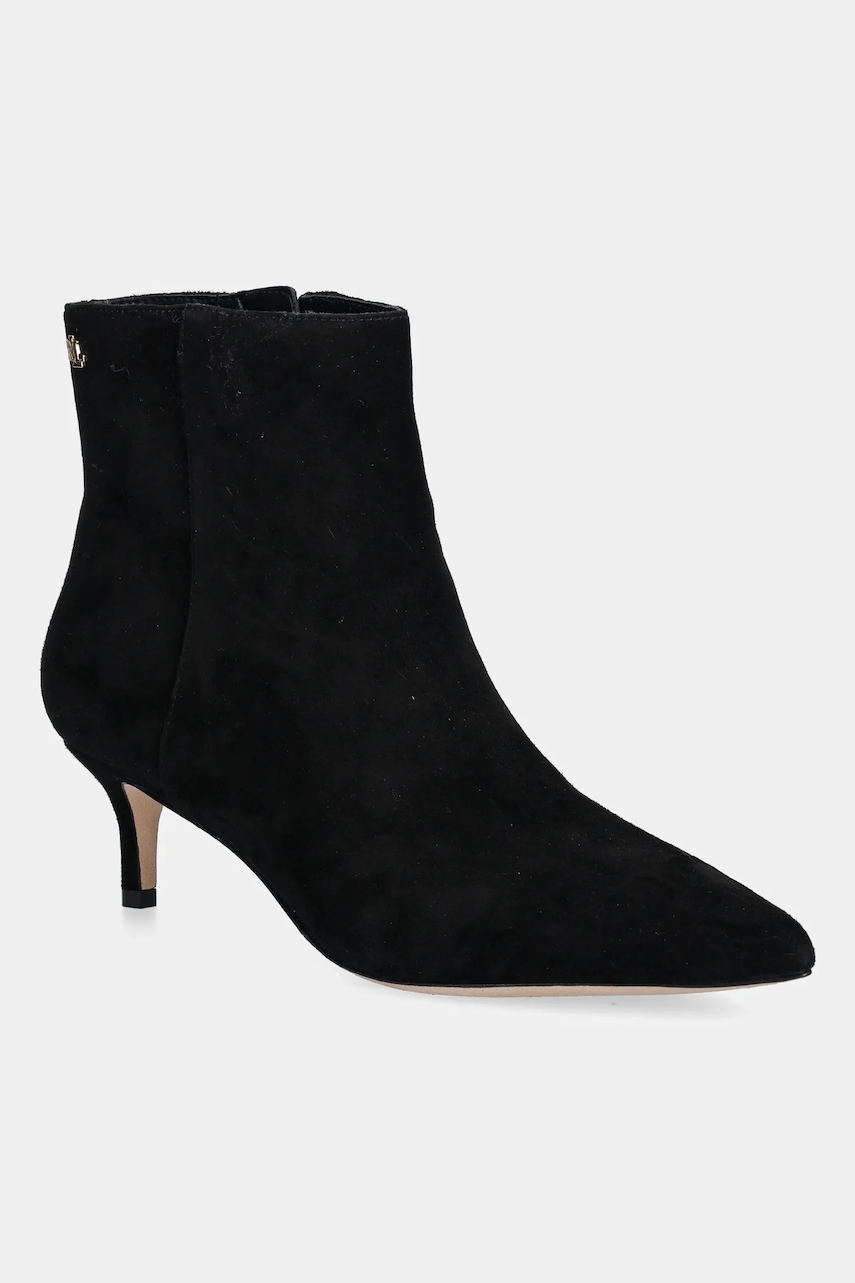 Lauren Ralph Lauren botki zamszowe Mckay Bt Hl damskie kolor czarny na szpilce 802967779001