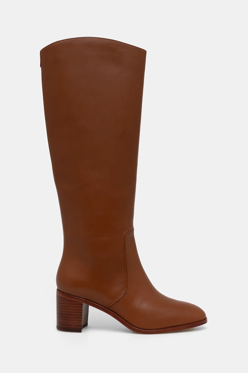 Кожаные сапоги Lauren Ralph Lauren Charly цвет коричневый каблук кирпичик 802974388001 Кожаные сапоги Lauren Ralph Lauren Charly цвет коричневый каблук кирпичик 802974388001