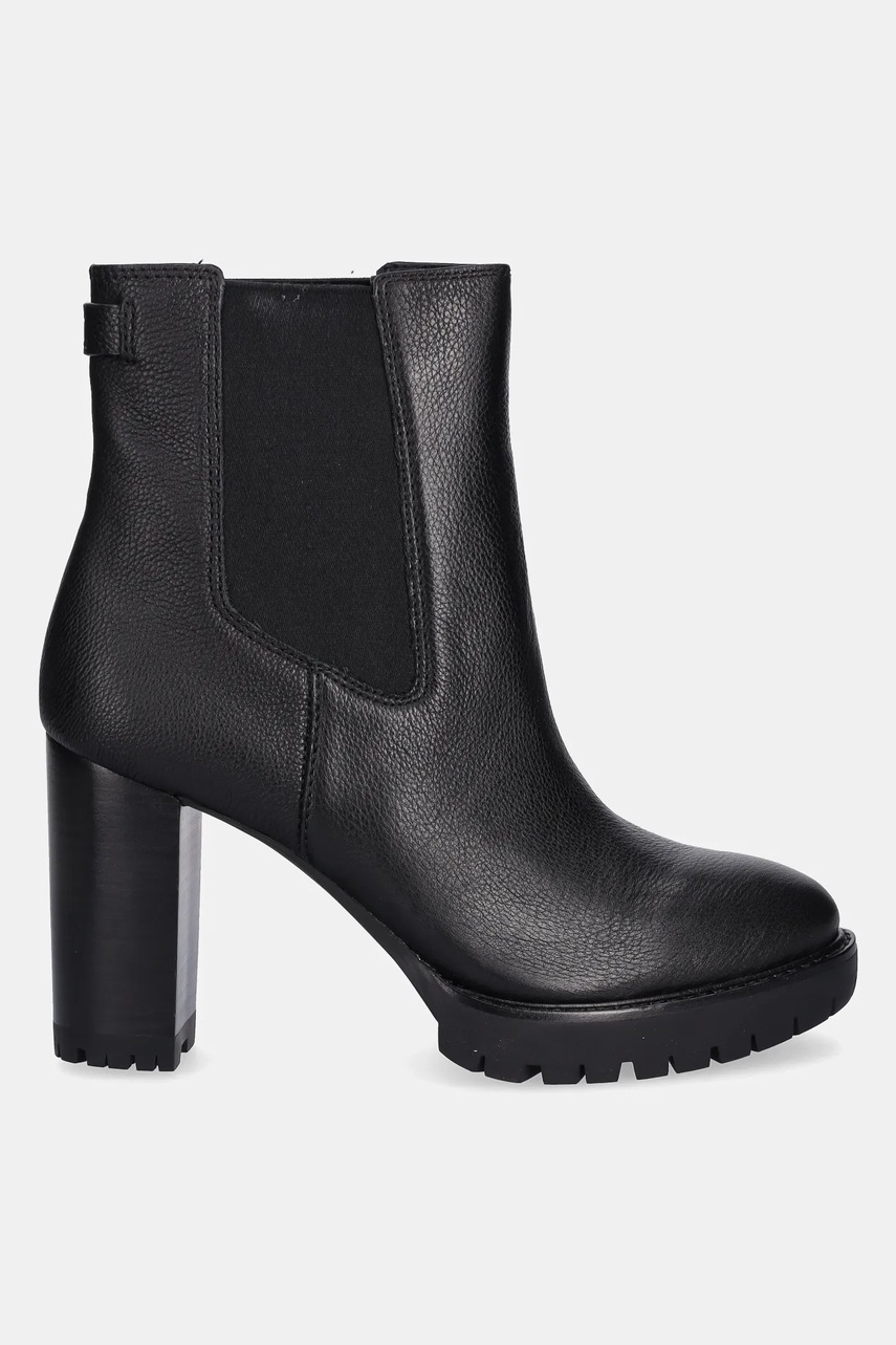 Кожаные полусапоги Lauren Ralph Lauren Layne цвет чёрный каблук кирпичик 802974391001