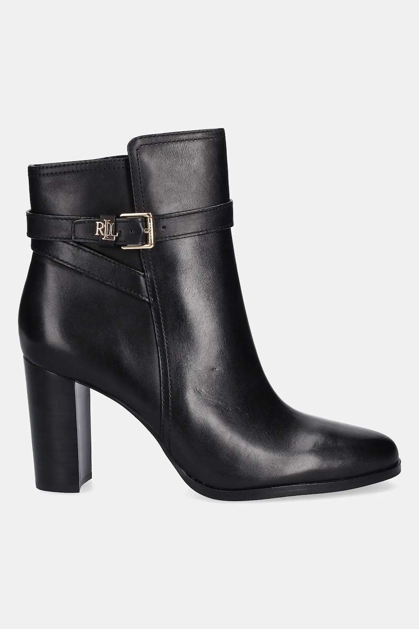 Кожаные полусапожки Lauren Ralph Lauren Brke Bt Hl 2 цвет чёрный каблук кирпичик 802974474001 Кожаные полусапожки Lauren Ralph Lauren Brke Bt Hl 2 цвет чёрный каблук кирпичик 802974474001