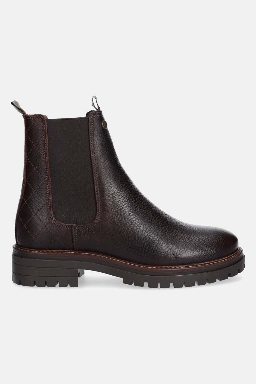 Кожаные полусапоги Barbour Evie цвет коричневый на плоском ходу LFO0575BR96