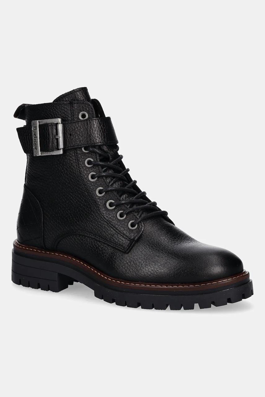 Barbour cizme de piele Heidi culoarea negru, cu toc plat, LFO0637BK51