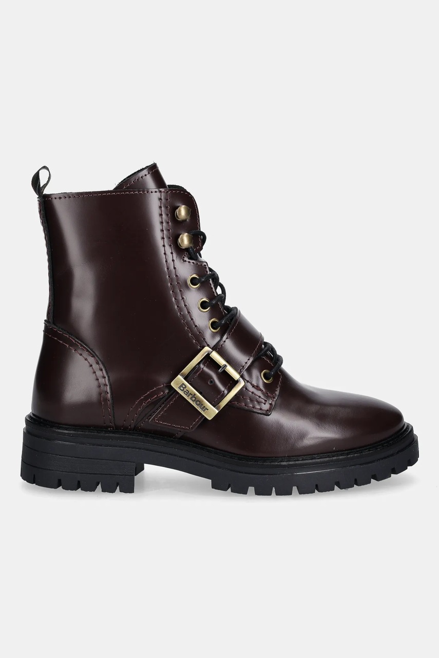 Кожаные полусапоги Barbour Ouseburne цвет бордовый на плоском ходу LFO0772RE91