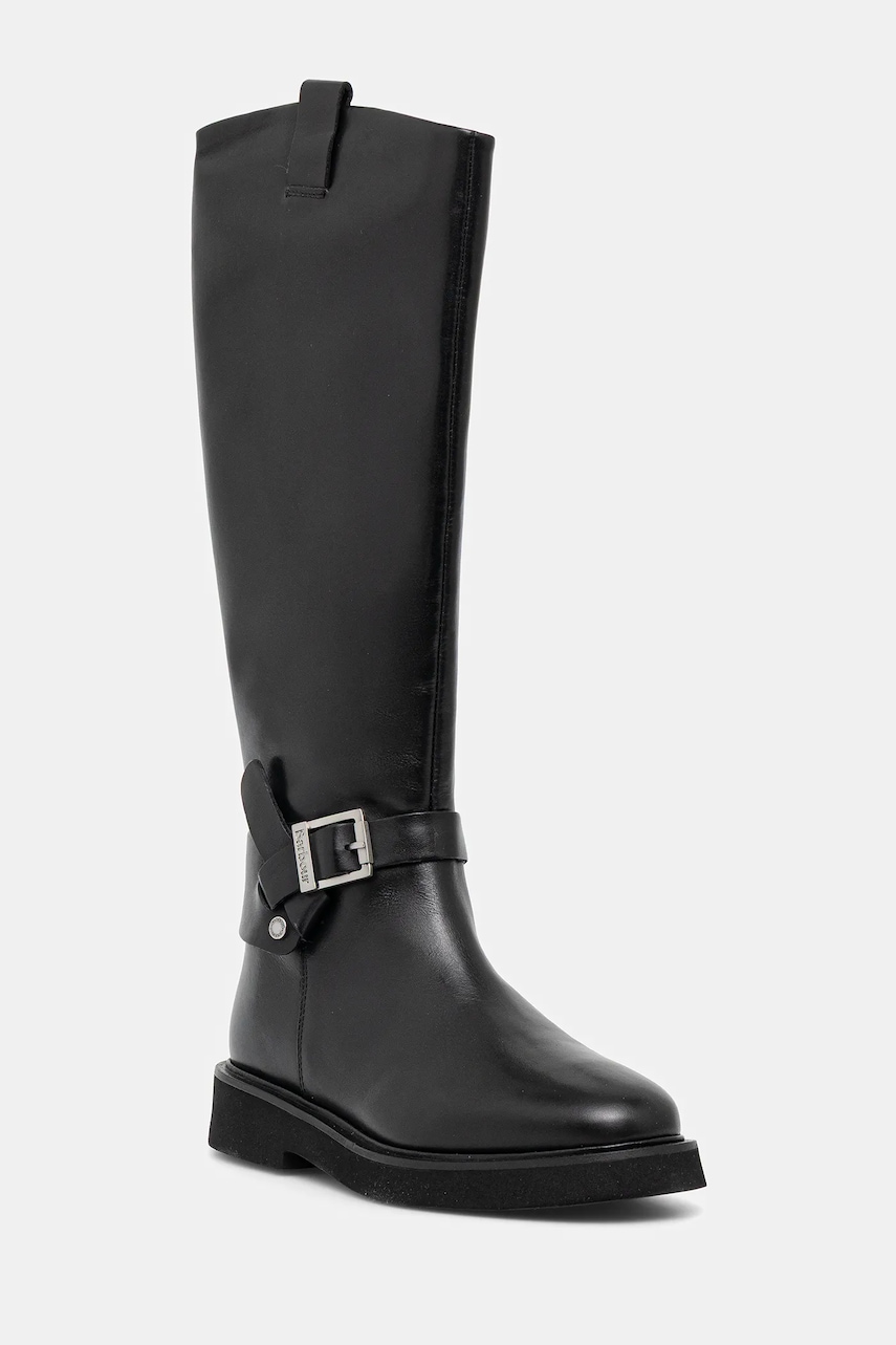 Barbour ghete de piele Theodora culoarea negru, cu toc plat, LFO0783BK91