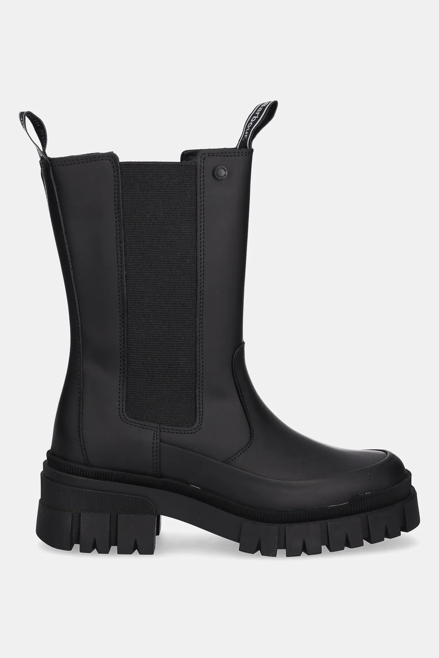 Кожаные полусапоги Barbour Sidneigh цвет чёрный на платформе LFO0785BK31