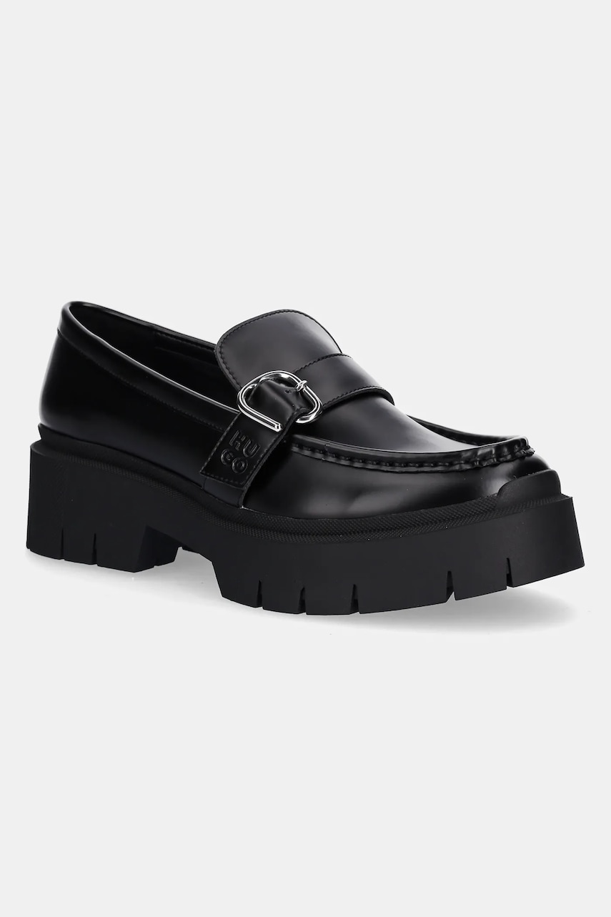 HUGO mocasini Kris culoarea negru, cu platforma, 50548196