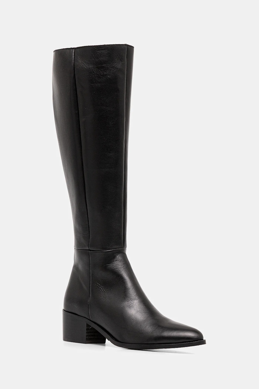 Bianco ghete de piele BIACAROL culoarea negru, cu toc drept, 11301040